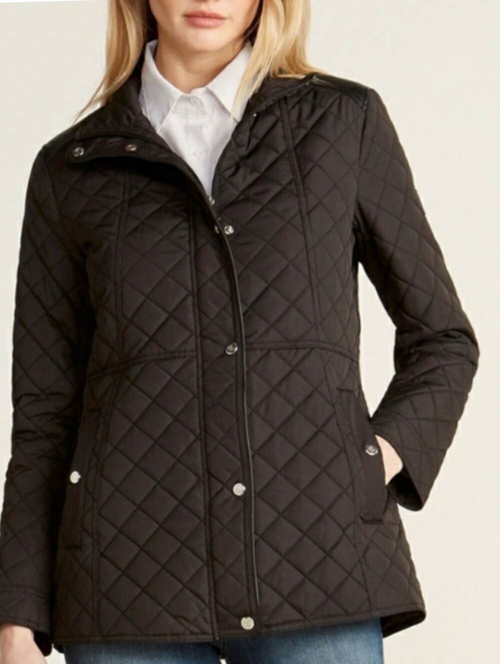EUC Lauren Ralph Lauren Snap Button Thermal Jacket in Black